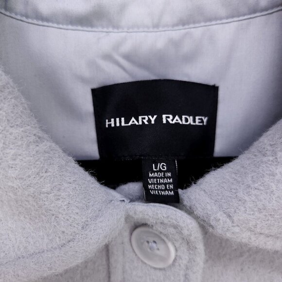 Hilary Radley Women's Button Up Shirt Jacket Blue Shacket Size Large - Picture 8 of 13